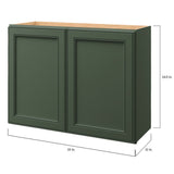 allen + roth Heathrow 33-in W x 24.5-in H x 12-in D Sage Wall Fully Assembled Cabinet (Recessed Panel Square Door Style)