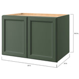 allen + roth Heathrow 36-in W x 24.5-in H x 24-in D Sage Wall Fully Assembled Cabinet (Recessed Panel Square Door Style)