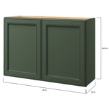 allen + roth Heathrow 36-in W x 24.5-in H x 12-in D Sage Wall Fully Assembled Cabinet (Recessed Panel Square Door Style)