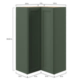 allen + roth Heathrow 24-in W x 39.125-in H x 12-in D Sage Diagonal Corner Wall Fully Assembled Cabinet (Recessed Panel Square Style)