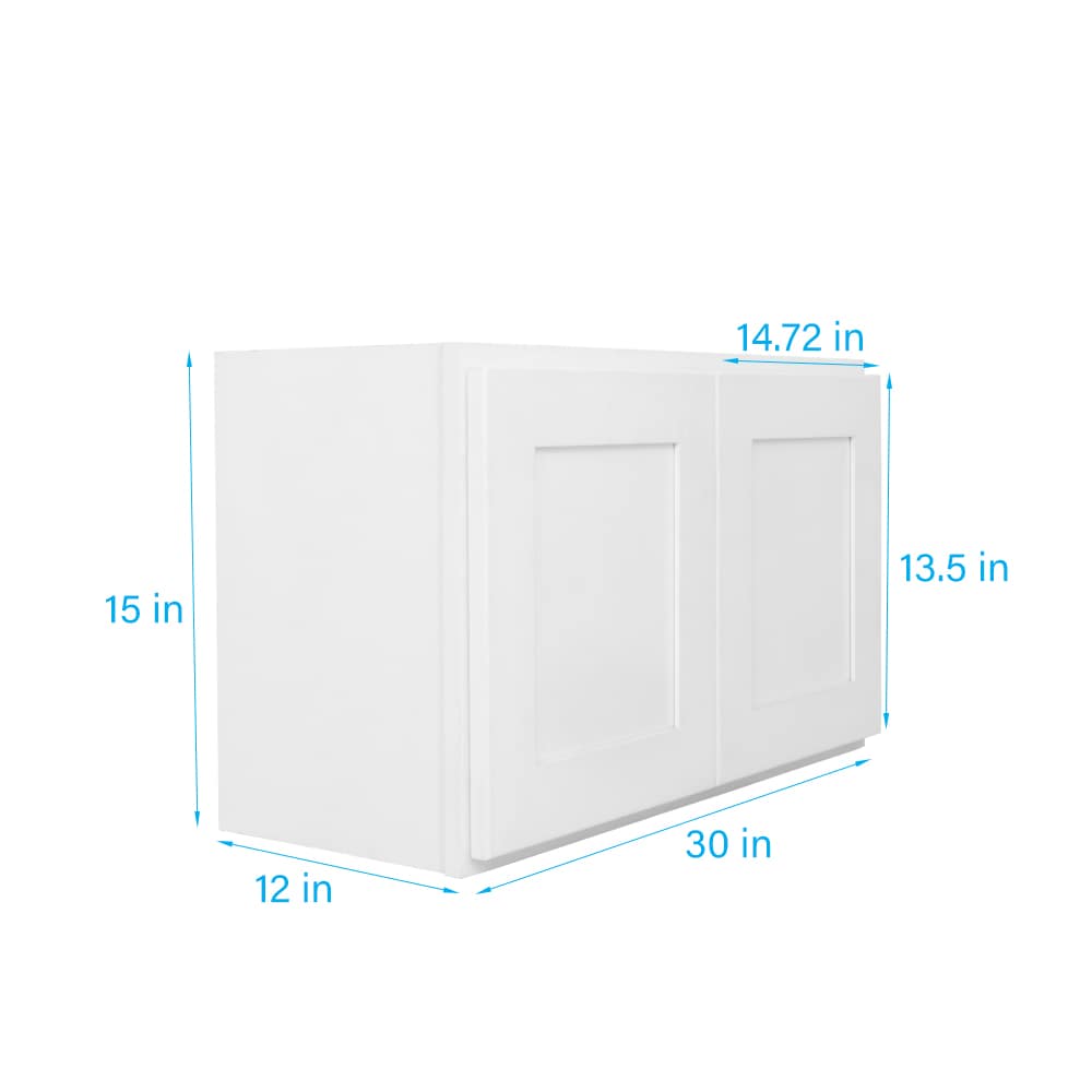 RELIABILT Fairplay 30-in W x 15-in H x 12-in D White Wall Ready To Assemble Plywood Cabinet (Recessed Panel Shaker Door Style)