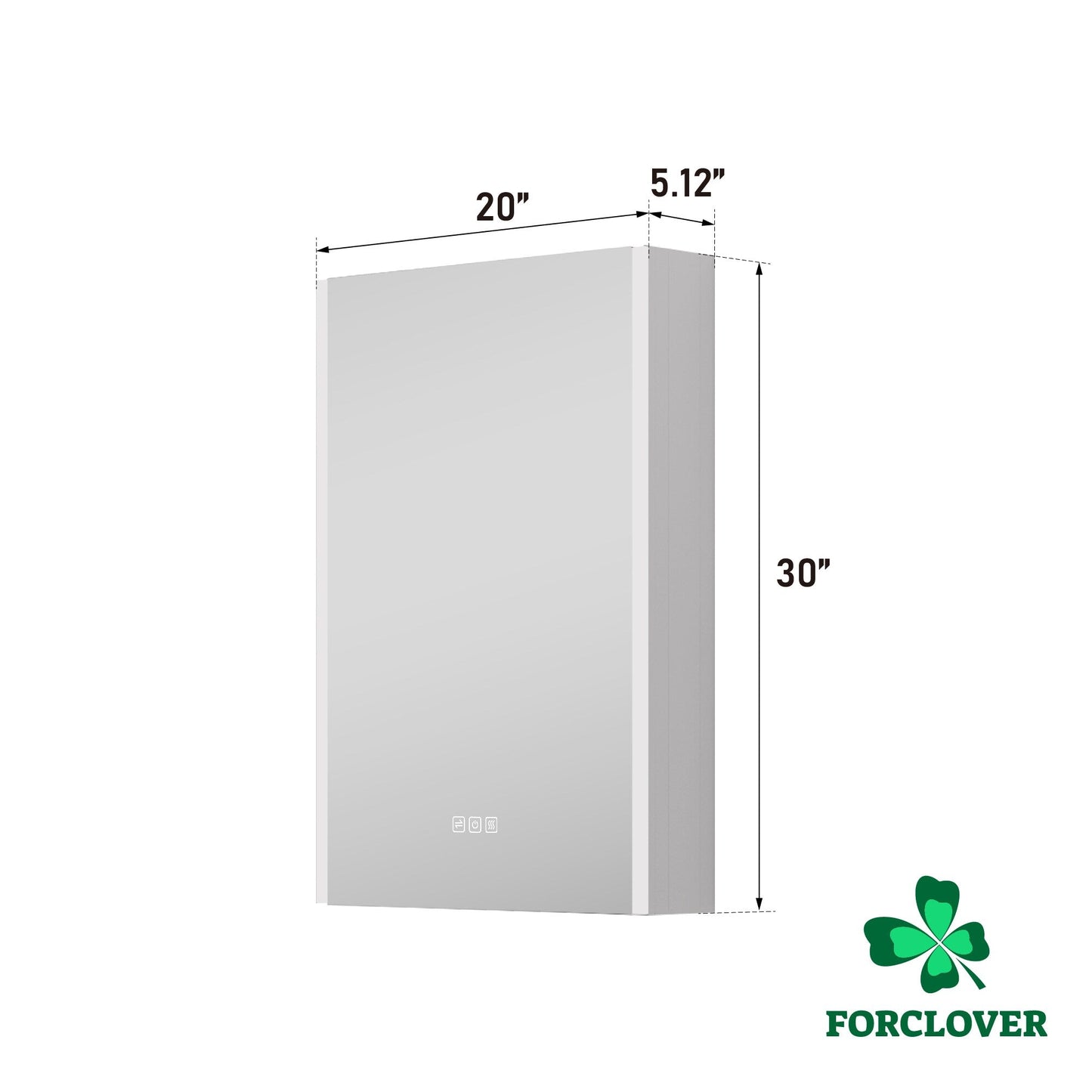 Forclover 20-in x 30-in Lighted LED Fog Free Surface Mount Aluminum Mirrored Soft Close Medicine Cabinet with Outlet