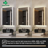 Forclover 24-in x 30-in Lighted LED Fog Free Surface Mount Aluminum Mirrored Soft Close Medicine Cabinet with Outlet