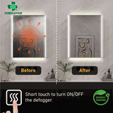 Forclover 24-in x 30-in Lighted LED Fog Free Surface Mount Aluminum Mirrored Soft Close Medicine Cabinet with Outlet