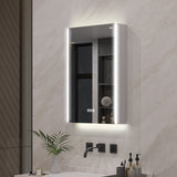 Forclover 20-in x 30-in Lighted LED Fog Free Surface Mount Aluminum Mirrored Soft Close Medicine Cabinet with Outlet