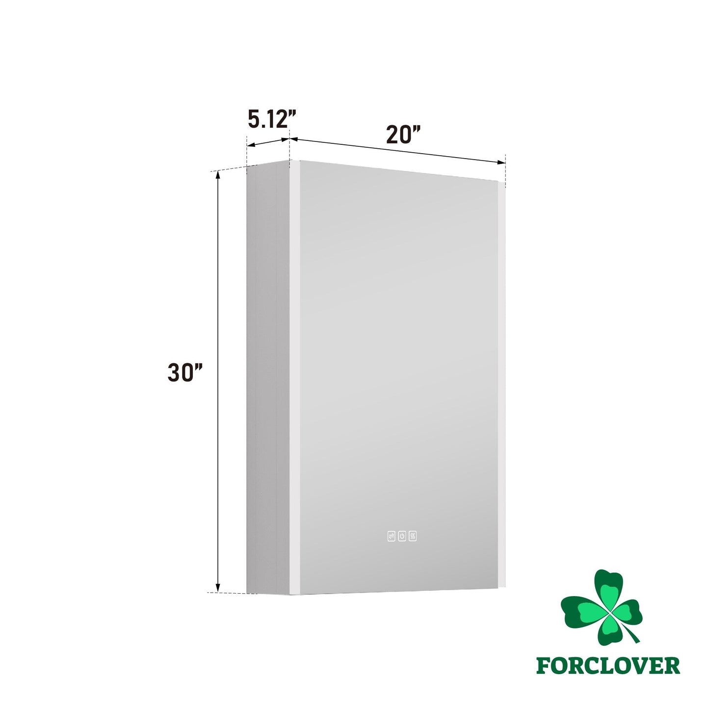Forclover 20-in x 30-in Lighted LED Fog Free Surface Mount Aluminum Mirrored Soft Close Medicine Cabinet with Outlet