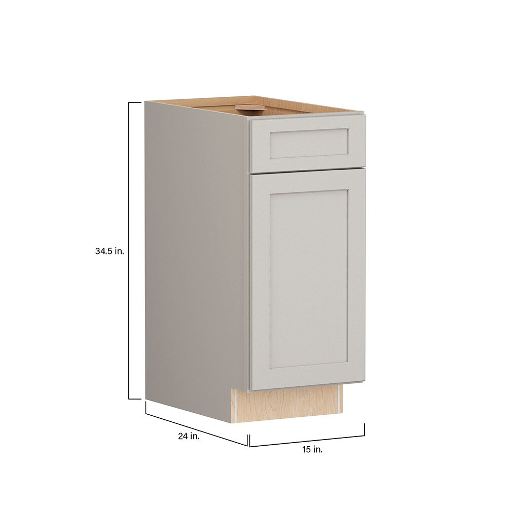 Shenandoah PRO Express Breckenridge 15-in W x 34.5-in H x 24-in D Stone Full Overlay 1-Drawer Base Fully Assembled Plywood Cabinet (Recessed Panel Shaker Style)