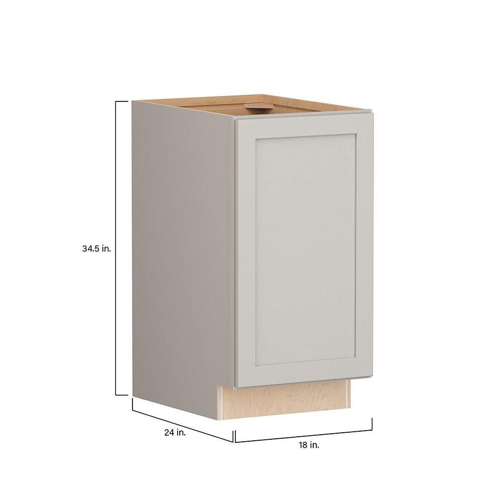 Shenandoah PRO Express Breckenridge 18-in W x 34.5-in H x 24-in D Stone Full Overlay Base Fully Assembled Plywood Cabinet (Recessed Panel Shaker Door Style)