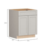 Shenandoah PRO Express Breckenridge 27-in W x 34.5-in H x 24-in D Stone Full Overlay Maple 1-Drawer Base Fully Assembled Plywood Cabinet (Recessed Panel Shaker Style)