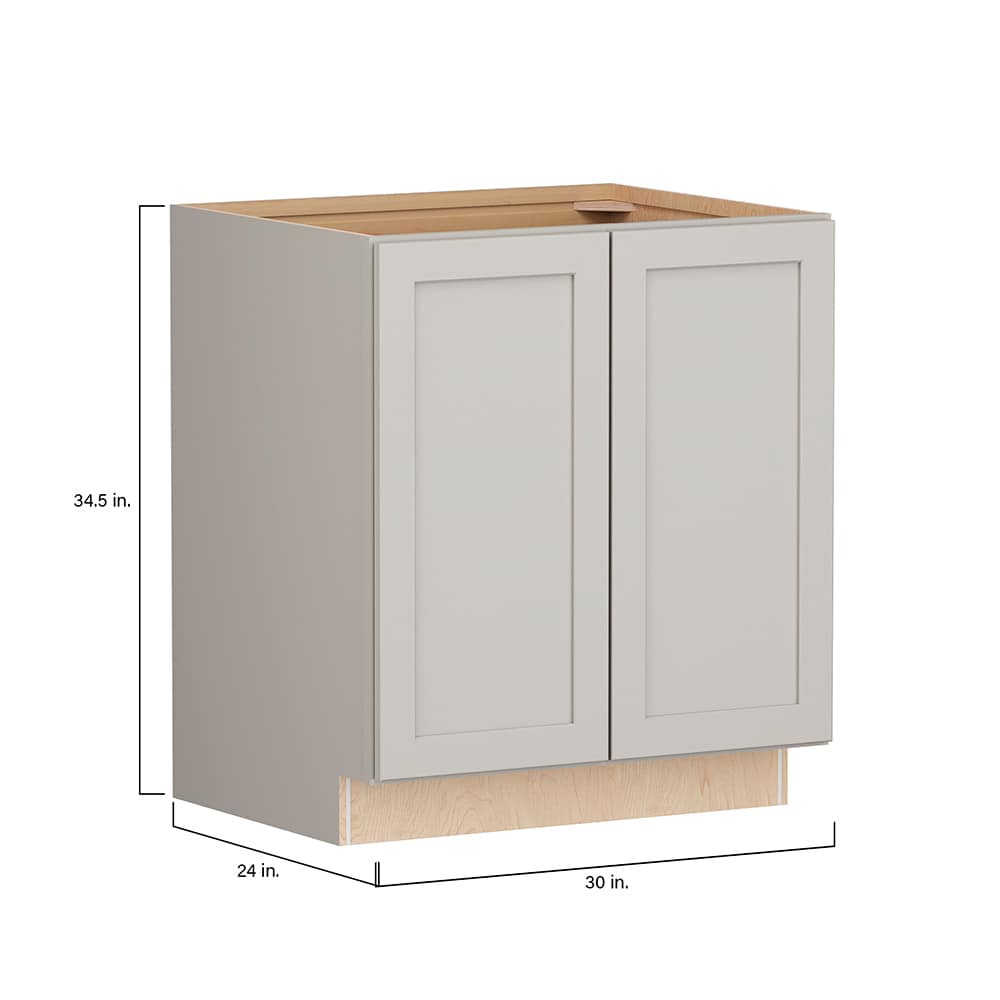 Shenandoah PRO Express Breckenridge 30-in W x 34.5-in H x 24-in D Stone Full Overlay Base Fully Assembled Plywood Cabinet (Recessed Panel Shaker Door Style)