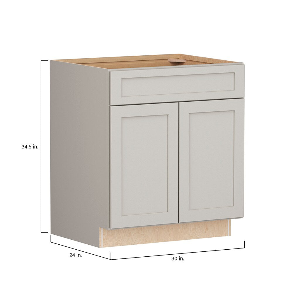 Shenandoah PRO Express Breckenridge 30-in W x 34.5-in H x 24-in D Stone Full Overlay 1-Drawer Base Fully Assembled Plywood Cabinet (Recessed Panel Shaker Style)