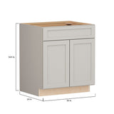 Shenandoah PRO Express Breckenridge 30-in W x 34.5-in H x 24-in D Stone Full Overlay 1-Drawer Base Fully Assembled Plywood Cabinet (Recessed Panel Shaker Style)