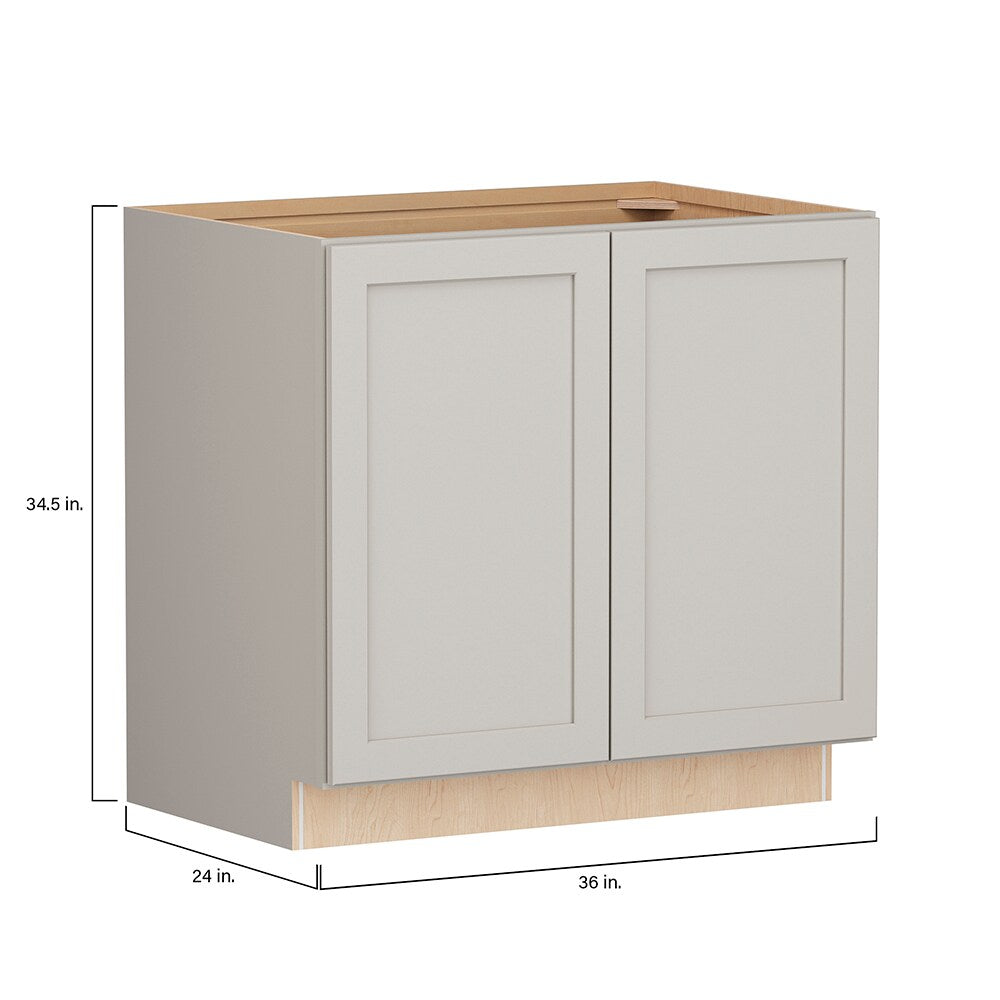 Shenandoah PRO Express Breckenridge 36-in W x 34.5-in H x 24-in D Stone Full Overlay Base Fully Assembled Plywood Cabinet (Recessed Panel Shaker Door Style)