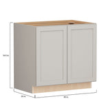 Shenandoah PRO Express Breckenridge 36-in W x 34.5-in H x 24-in D Stone Full Overlay Base Fully Assembled Plywood Cabinet (Recessed Panel Shaker Door Style)