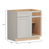 Shenandoah PRO Express Breckenridge 33-in W x 35.4-in H x 24-in D Stone Full Overlay Blind 1-Drawer Corner Base Fully Assembled Plywood Cabinet (Recessed Panel Shaker Style)