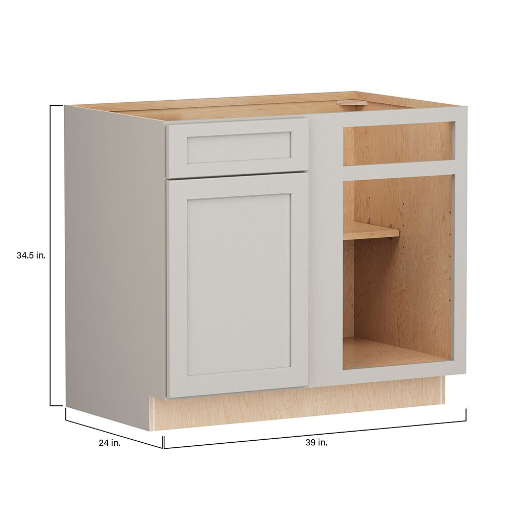 Shenandoah PRO Express Breckenridge 39-in W x 34.5-in H x 24-in D Stone Full Overlay Blind 1-Drawer Corner Base Fully Assembled Plywood Cabinet (Recessed Panel Shaker Style)