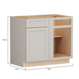 Shenandoah PRO Express Breckenridge 45-in W x 34.5-in H x 24-in D Stone Full Overlay Blind 1-Drawer Corner Base Fully Assembled Plywood Cabinet (Recessed Panel Shaker Style)