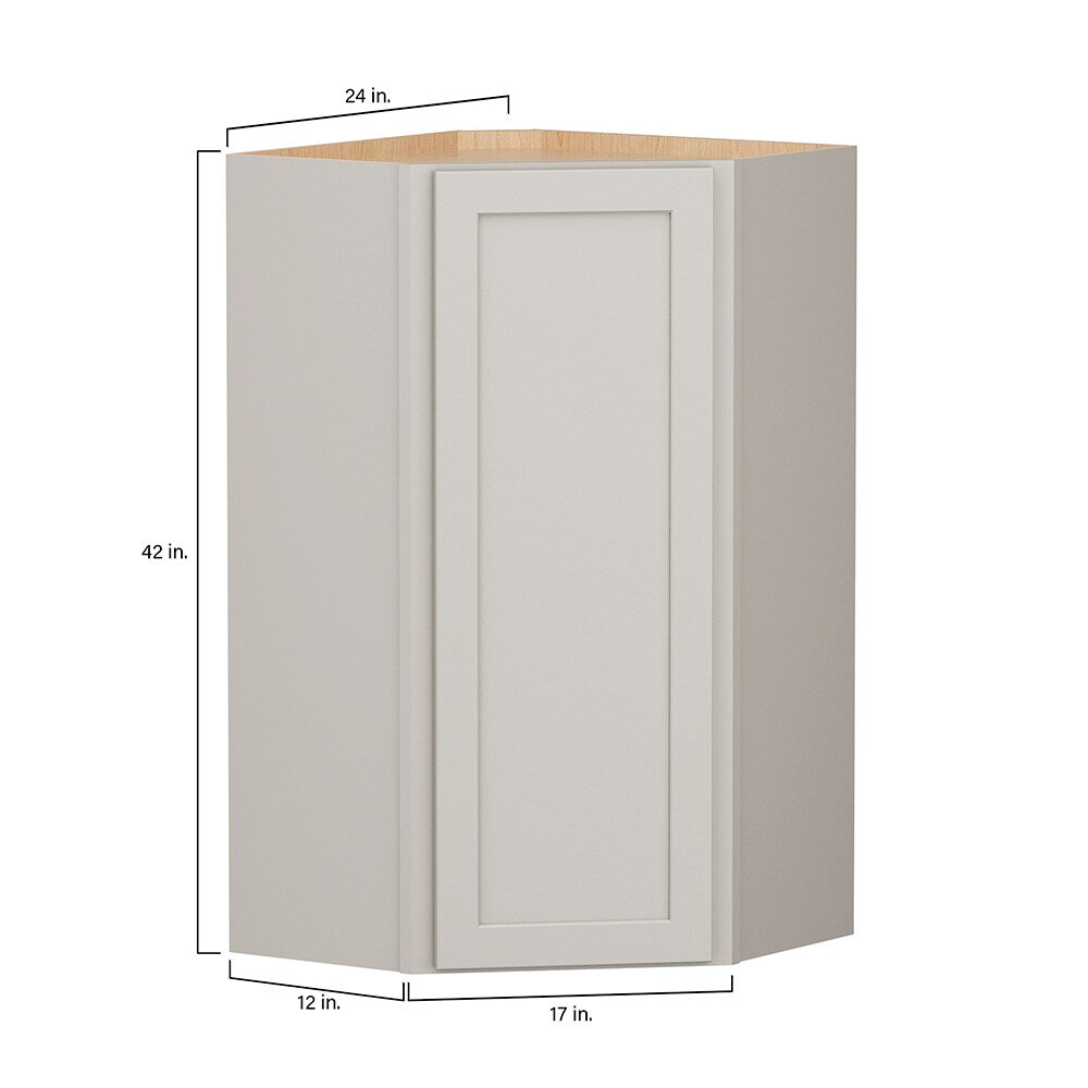 Shenandoah PRO Express Breckenridge 24-in W x 42.125-in H x 15-in D Stone Full Overlay Diagonal Corner Wall Fully Assembled Plywood Cabinet (Recessed Panel Shaker Style)