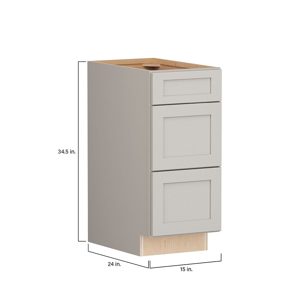 Shenandoah PRO Express Breckenridge 15-in W x 34.5-in H x 24-in D Stone Full Overlay 3-Drawer Base Fully Assembled Plywood Cabinet