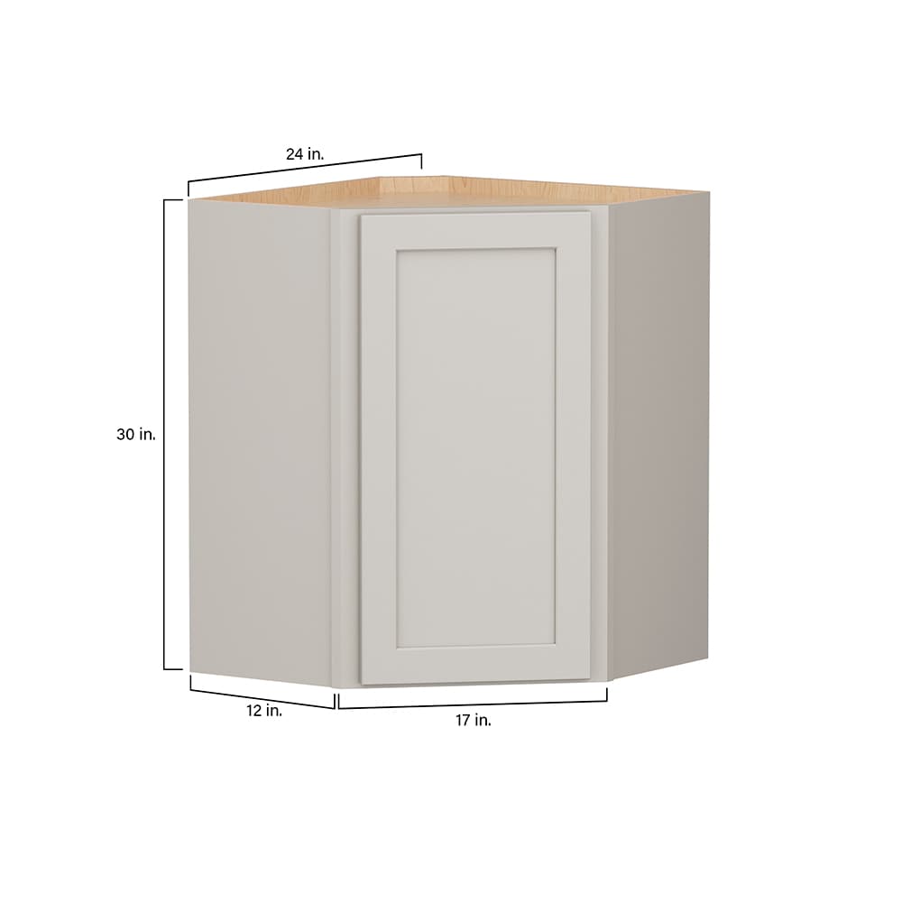 Shenandoah PRO Express Breckenridge 24-in W x 30.125-in H x 12-in D Stone Full Overlay Diagonal Corner Wall Fully Assembled Plywood Cabinet (Recessed Panel Shaker Style)