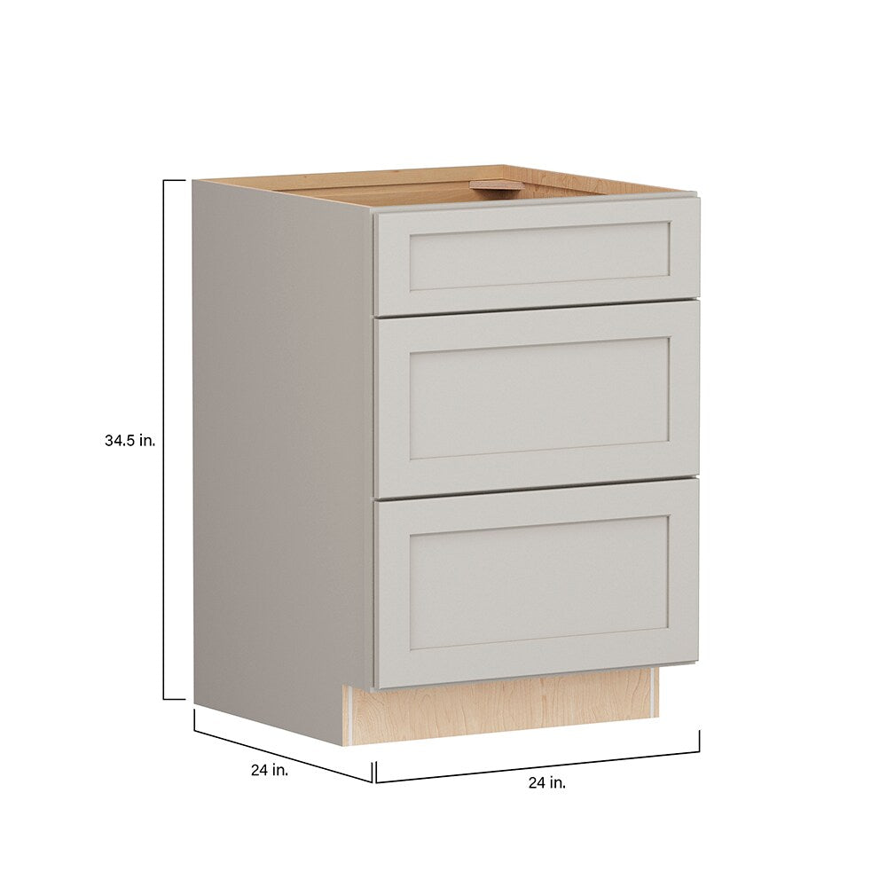 Shenandoah PRO Express Breckenridge 24-in W x 34.5-in H x 24-in D Stone Full Overlay 3-Drawer Base Fully Assembled Plywood Cabinet