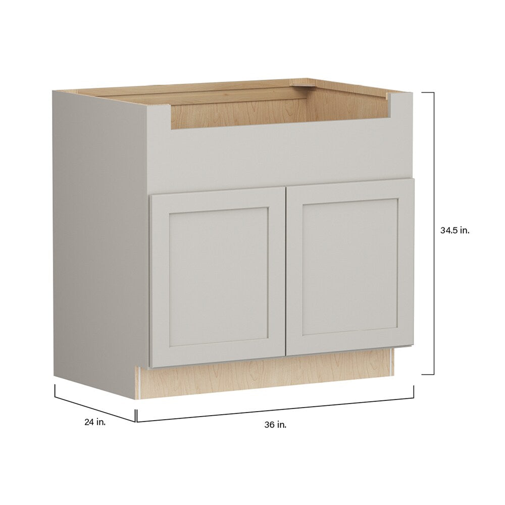Shenandoah PRO Express Breckenridge 36-in W x 34.5-in H x 24-in D Stone Full Overlay Sink Base Fully Assembled Plywood Cabinet (Recessed Panel Shaker Style)