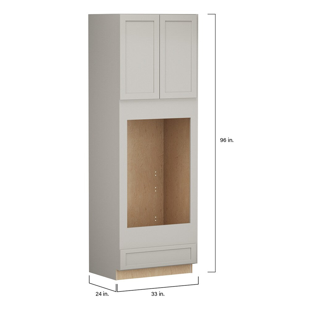 Shenandoah PRO Express Breckenridge 33-in W x 96-in H x 24-in D Stone Full Overlay 1-Drawer Double Oven Base Fully Assembled Plywood Cabinet (Recessed Panel Shaker Style)
