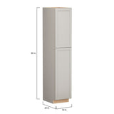 Shenandoah PRO Express Breckenridge 18-in W x 90-in H x 24-in D Stone Full Overlay Pantry Fully Assembled Plywood Cabinet (Recessed Panel Shaker Door Style)