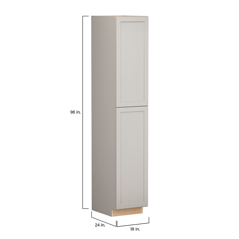 Shenandoah PRO Express Breckenridge 18-in W x 96-in H x 24-in D Stone Full Overlay Pantry Fully Assembled Plywood Cabinet (Recessed Panel Shaker Door Style)