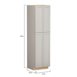 Shenandoah PRO Express Breckenridge 24-in W x 90-in H x 24-in D Stone Full Overlay Pantry Fully Assembled Plywood Cabinet (Recessed Panel Shaker Door Style)