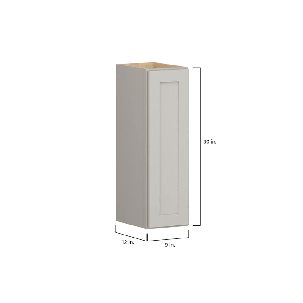Shenandoah PRO Express Breckenridge 9-in W x 30.125-in H x 12-in D Stone Full Overlay Wall Fully Assembled Plywood Cabinet (Recessed Panel Shaker Door Style)