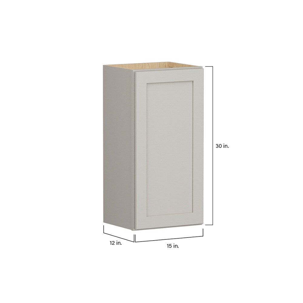 Shenandoah PRO Express Breckenridge 15-in W x 30.125-in H x 12-in D Stone Full Overlay Wall Fully Assembled Plywood Cabinet (Recessed Panel Shaker Door Style)