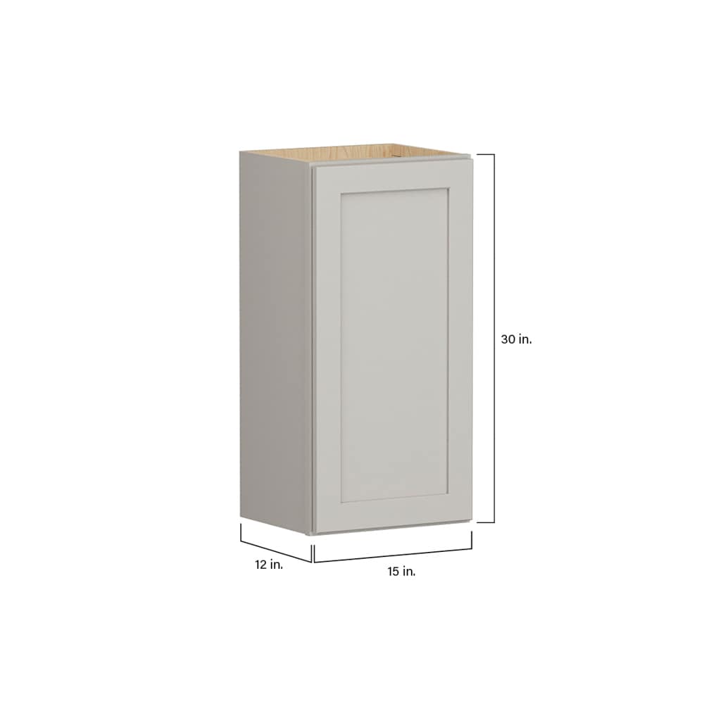 Shenandoah PRO Express Breckenridge 15-in W x 36.125-in H x 12-in D Stone Full Overlay Wall Fully Assembled Plywood Cabinet (Recessed Panel Shaker Door Style)