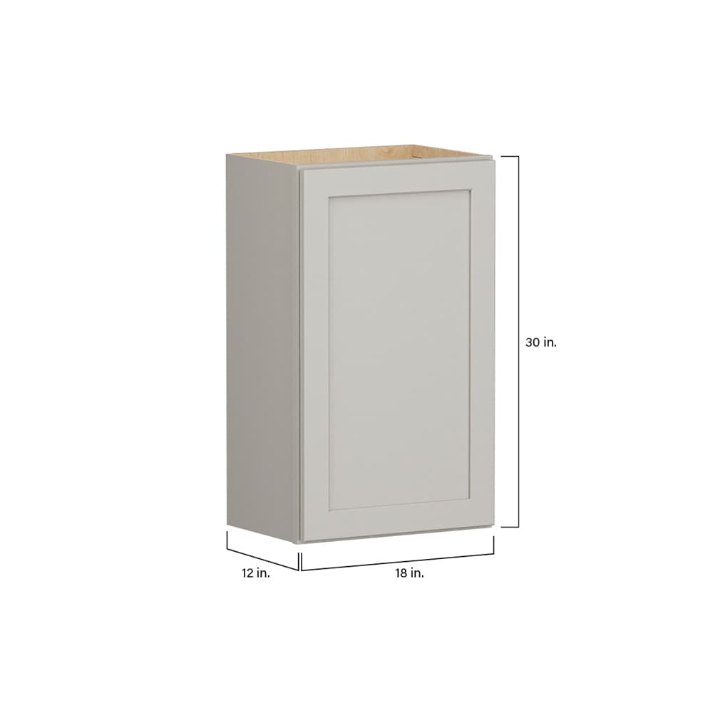 Shenandoah PRO Express Breckenridge 18-in W x 30.125-in H x 12-in D Stone Full Overlay Wall Fully Assembled Plywood Cabinet (Recessed Panel Shaker Door Style)