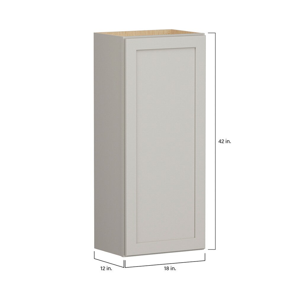 Shenandoah PRO Express Breckenridge 18-in W x 36.125-in H x 12-in D Stone Full Overlay Wall Fully Assembled Plywood Cabinet (Recessed Panel Shaker Door Style)