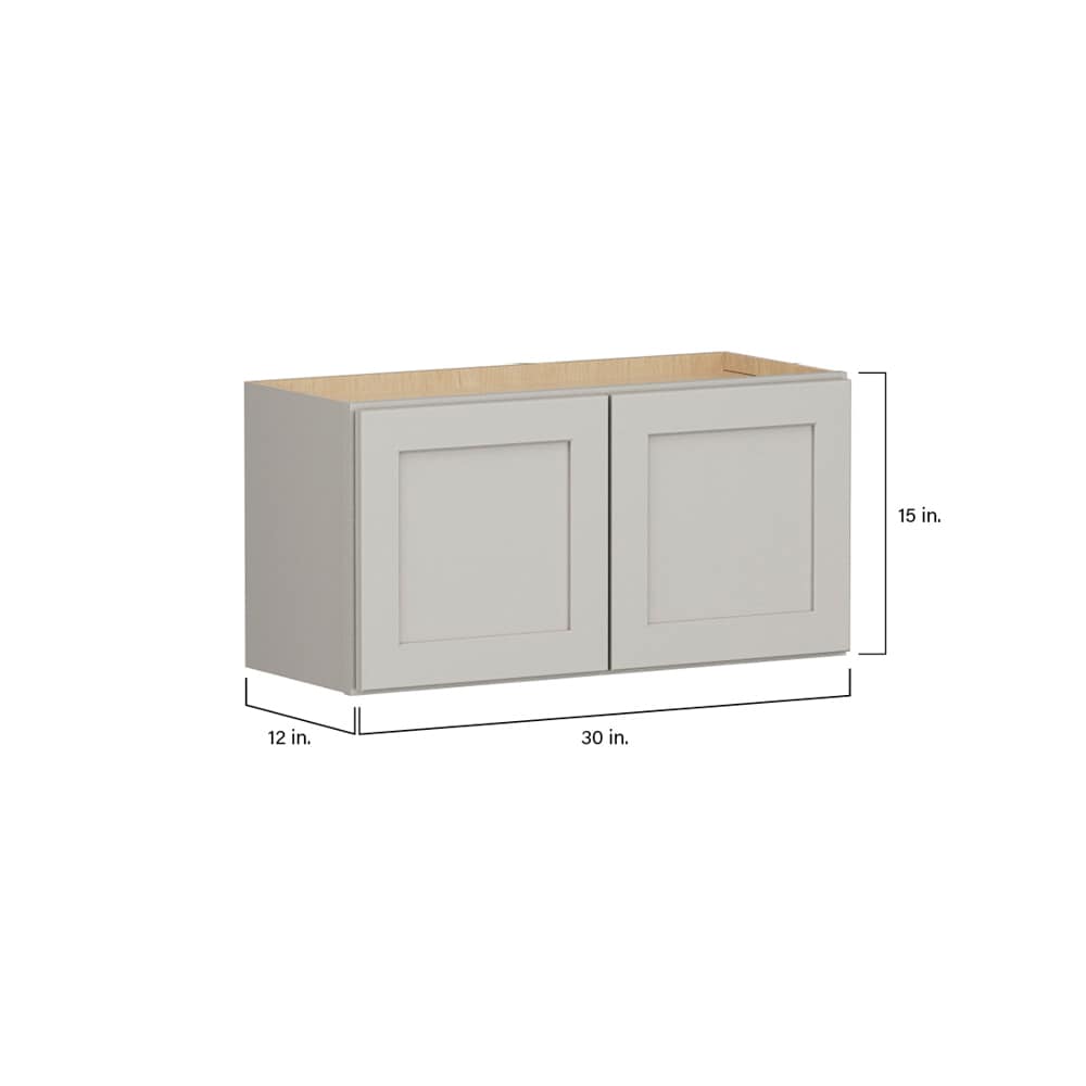 Shenandoah PRO Express Breckenridge 30-in W x 15.125-in H x 12-in D Stone Full Overlay Wall Fully Assembled Plywood Cabinet (Recessed Panel Shaker Door Style)