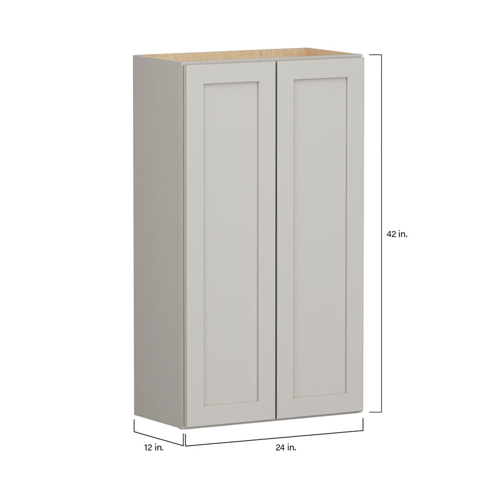 Shenandoah PRO Express Breckenridge 15-in W x 42.125-in H x 12-in D Stone Full Overlay Wall Fully Assembled Plywood Cabinet (Recessed Panel Shaker Door Style)