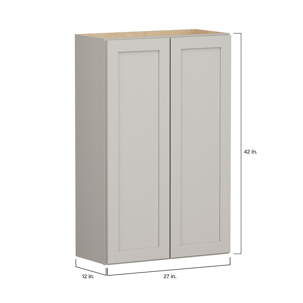 Shenandoah PRO Express Breckenridge 27-in W x 42.125-in H x 12-in D Stone Full Overlay Wall Fully Assembled Plywood Cabinet (Recessed Panel Shaker Door Style)