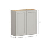 Shenandoah PRO Express Breckenridge 33-in W x 36.125-in H x 12-in D Stone Full Overlay Wall Fully Assembled Plywood Cabinet (Recessed Panel Shaker Door Style)