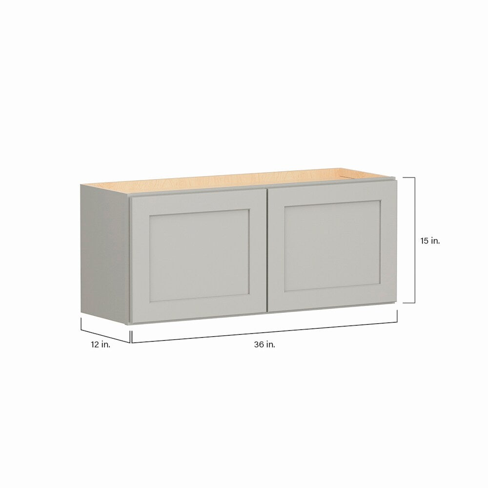 Shenandoah PRO Express Breckenridge 36-in W x 15.125-in H x 24-in D Stone Full Overlay Wall Fully Assembled Plywood Cabinet (Recessed Panel Shaker Door Style)