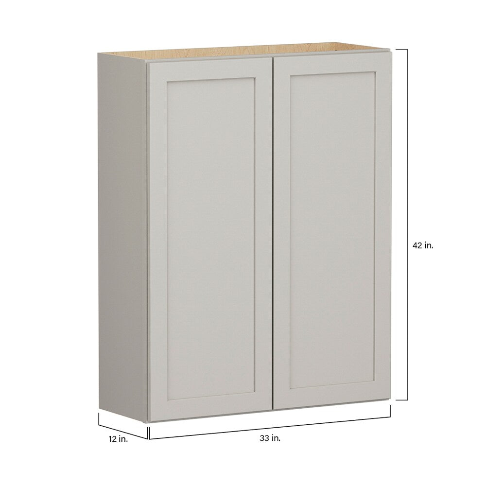 Shenandoah PRO Express Breckenridge 33-in W x 42.125-in H x 12-in D Stone Full Overlay Wall Fully Assembled Plywood Cabinet (Recessed Panel Shaker Door Style)