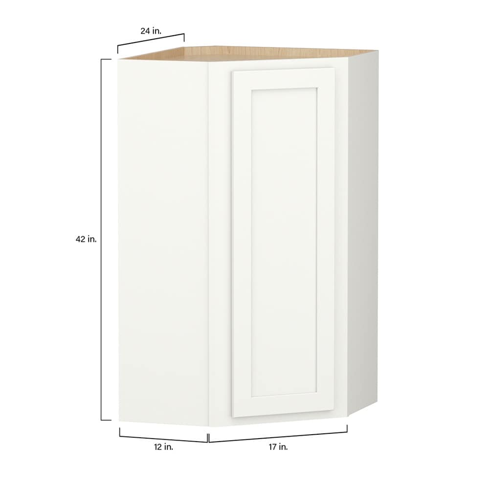 Shenandoah PRO Express Breckenridge 24-in W x 42.125-in H x 15-in D Linen Full Overlay Diagonal Corner Wall Fully Assembled Plywood Cabinet (Recessed Panel Shaker Style)