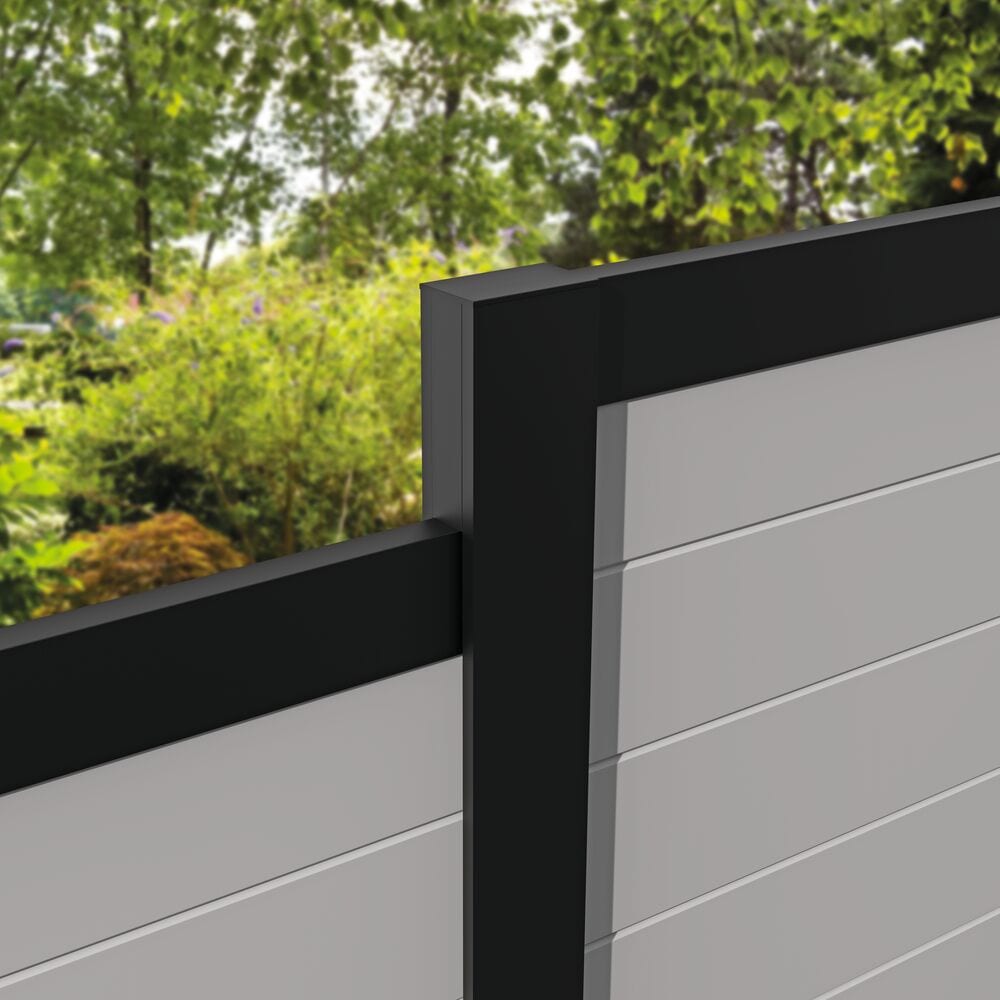 Freedom Alloy Mixed Material 28-in Black Vinyl Step Groove Cover For Metal Fence