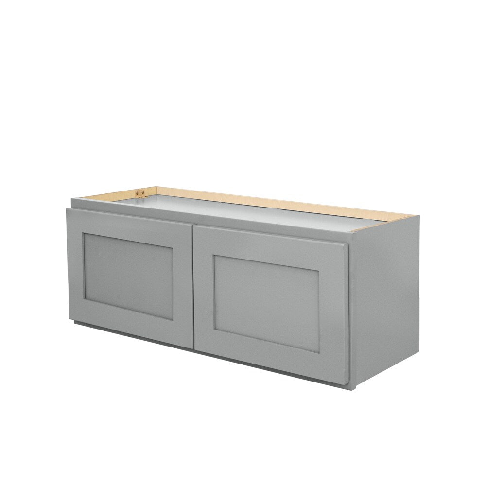 RELIABILT Overlake 30-in W x 12-in H x 12-in D Gray Wall Ready To Assemble Plywood Cabinet (Recessed Panel Shaker Door Style)