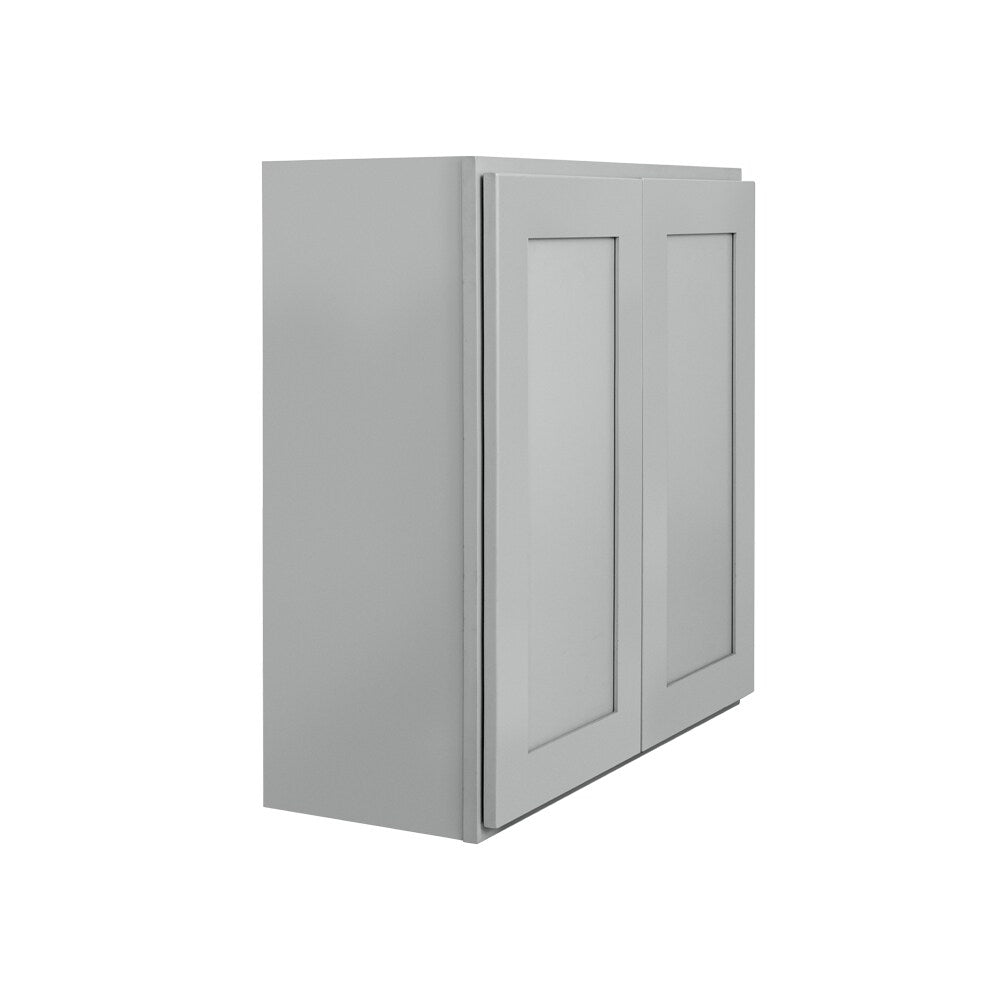 RELIABILT Overlake 30-in W x 36-in H x 12-in D Gray Wall Ready To Assemble Plywood Cabinet (Recessed Panel Shaker Door Style)