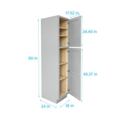 RELIABILT Overlake 18-in W x 90-in H x 24-in D Gray Pantry Ready To Assemble Plywood Cabinet (Recessed Panel Shaker Door Style)