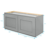 RELIABILT Overlake 36-in W x 18-in H x 12-in D Gray Wall Ready To Assemble Plywood Cabinet (Recessed Panel Shaker Door Style)