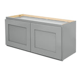 RELIABILT Overlake 36-in W x 18-in H x 12-in D Gray Wall Ready To Assemble Plywood Cabinet (Recessed Panel Shaker Door Style)