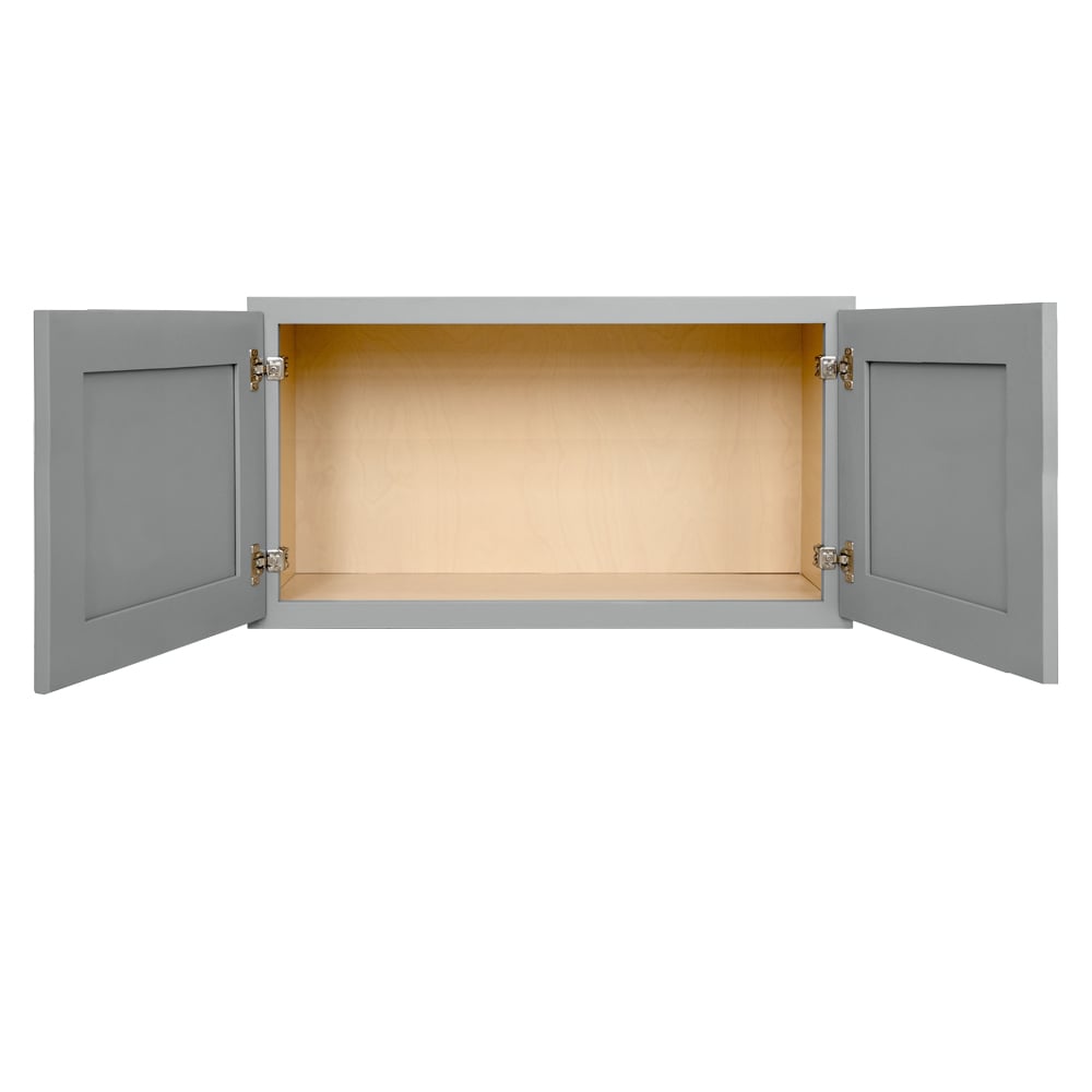 RELIABILT Overlake 36-in W x 18-in H x 12-in D Gray Wall Ready To Assemble Plywood Cabinet (Recessed Panel Shaker Door Style)