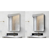 WELLFOR 20-in x 28-in Surface/Recessed Mount Silver Mirrored Medicine Cabinet